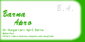 barna apro business card